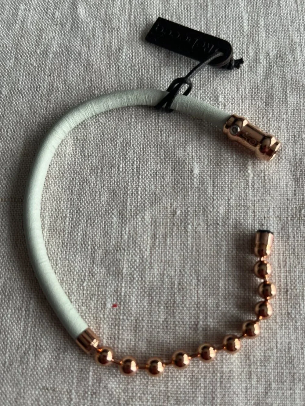 Rebecca Grey leather/rose gold bracelet